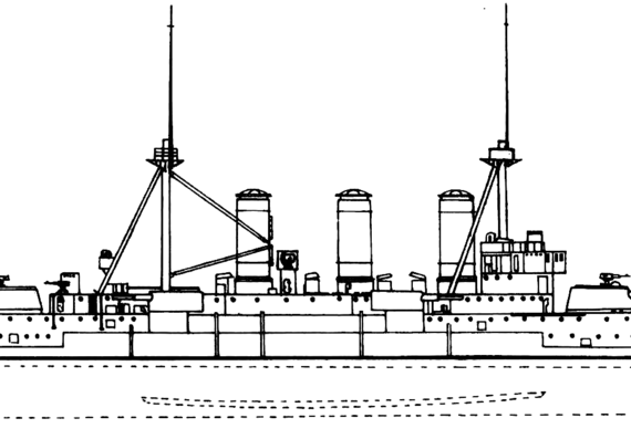 Корабль HS Georgios Averof [Armored Cruiser] - Greece (1912) - чертежи, габариты, рисунки